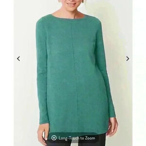 NWT J.Jill Pintucked Sweater Tunix in vintage teal heather color.